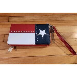Montana West Texas Pride Wallet TX Flag Patriotic Wristlet New With Tag